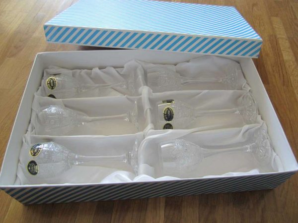 Lot de 6 verres à pied Mirea crystal Bohemia, dans carton