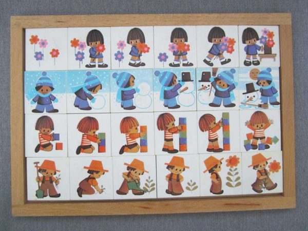 Jouet vintage - Plateau comprenant 4 puzzles "PLATO"