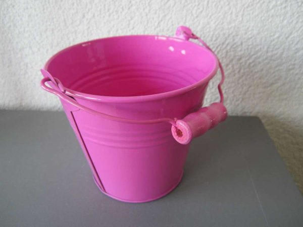 Petit sceau décoratif rose (env. 11 cm de haut)
