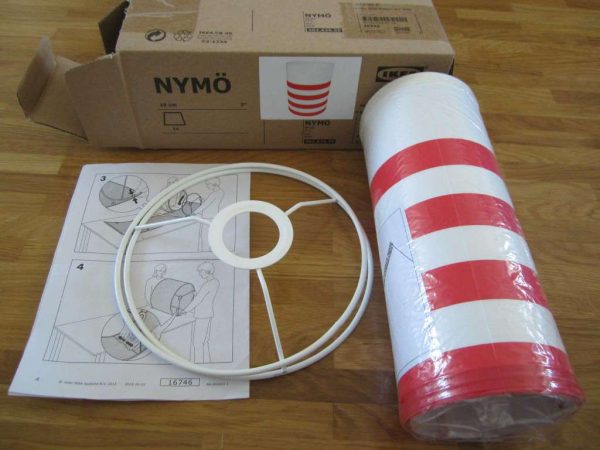 Abat-jour blanc/rouge 19 cm NYMÖ (IKEA) neuf, dans emballage