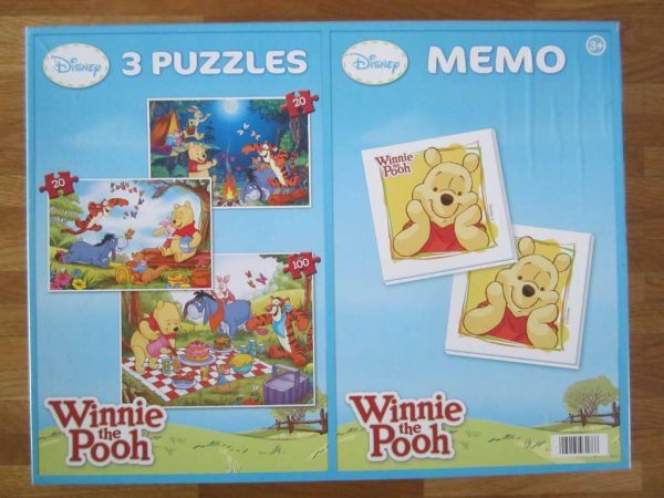 Boîte Disney avec 3 puzzles + 1 memo Winnie the Pooh