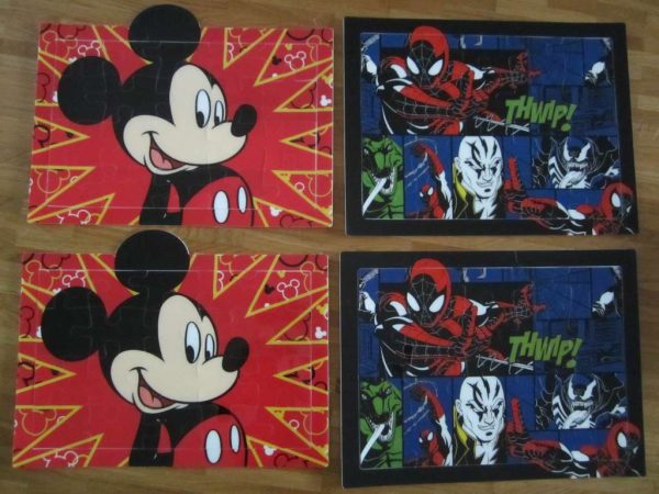 Lot de 4 sets de table puzzle - Disney Marvel & Mickey Mouse