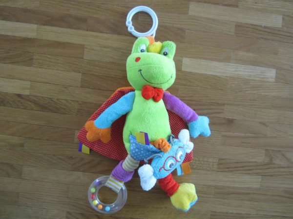Baby'Nat jouet d'éveil grenouille mouche vert bleu