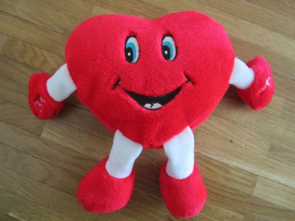 Peluche coeur "love you" (env. 20 cm haut)