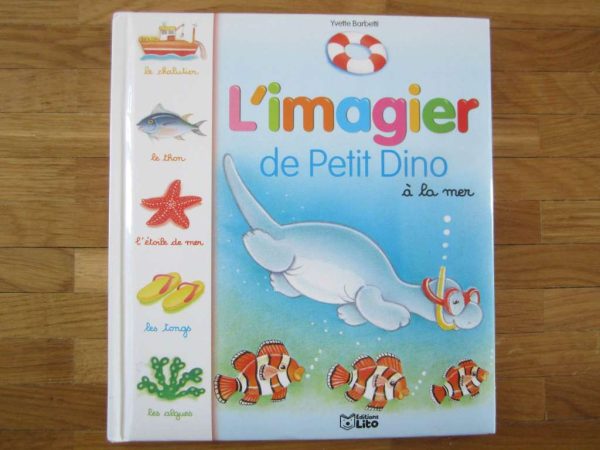 L'imagier de Petit Dino à la mer (livre en bon état)