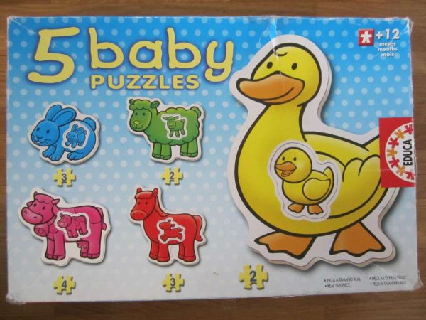 5 baby puzzles (+12 mois)