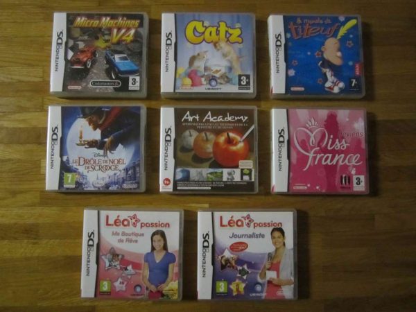 Jeux Nintendo DS (avec boîtes) : prix selon liste
