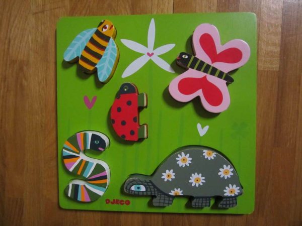 Puzzle relief en bois Kimi animaux rigolo (5 pièces) DJECO