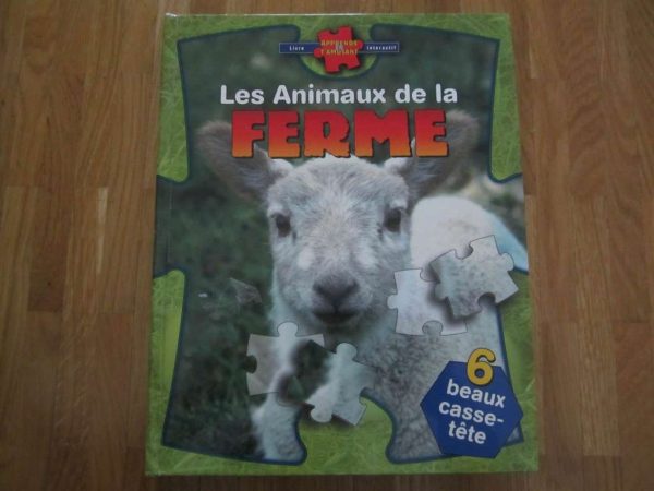 Livre avec 6 puzzles : Les animaux de la ferme