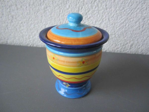 Petit pot avec couvercle (env. 9 cm de haut.) : selon photo
