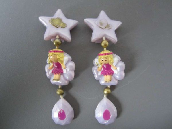 Polly Pocket - Boucles d'oreilles vintage rare : selon photo