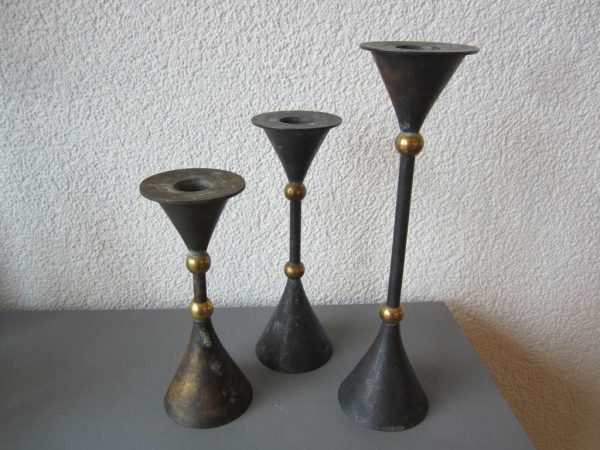 Lot de 3 bougeoirs / chandeliers (d'occasion)