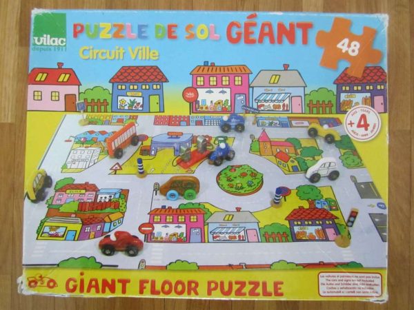 Puzzle de sol géant Circuit Ville (48 pces) Vilac + voitures