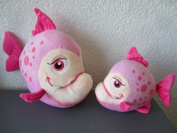 Lot de 2 poissons roses "Aquatis" (env. 23 et 15 cm)