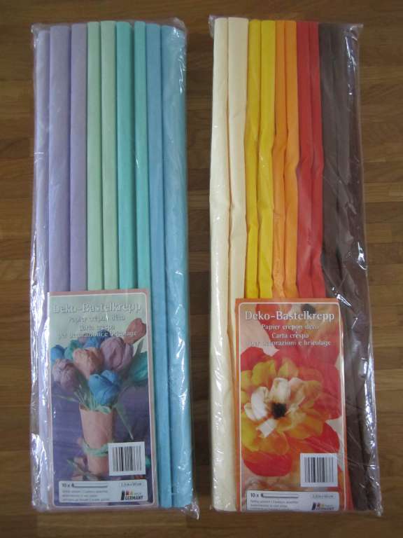 Lot de 2 paquets de 10 rouleaux papier crépon déco