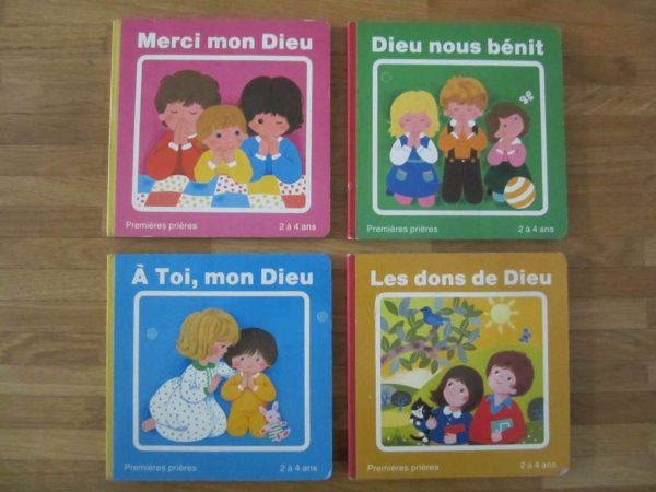 4 petits livres cartonnés vintages (1985) Premières prières