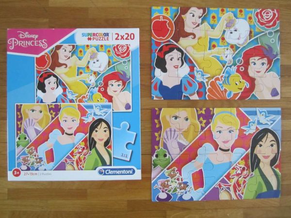 Disney Princess Supercolor puzzle 2 x 20 pces (bon état)
