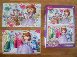 2 puzzles Disney Sofia, Clementoni (2 x 60) en bon état