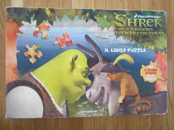 Livre puzzle cartonné en italien SHREK (d'occasion)