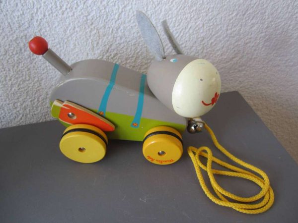 Jouet âne à tirer en bois "Moulin Roty" (d'occasion)