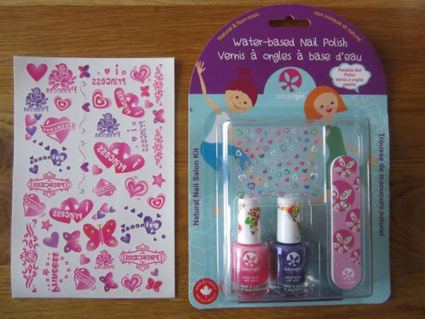 Kit vernis à ongles pelable & feuille de tatouages (NEUF)