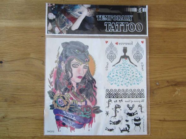 Temporary Tattoo, feuille de tatouages temporaires (NEUF)