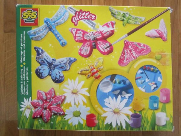 Moulage et peinture, SES CREATIVE glitter : papillons
