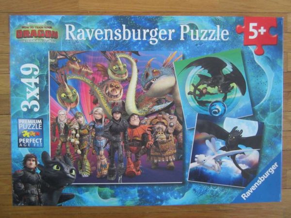 Puzzle Ravensburger 3x49 DRAGON The Hidden World