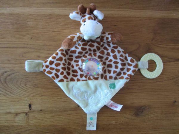 Doudou girafe toodo avec billes colorées (d'occasion)