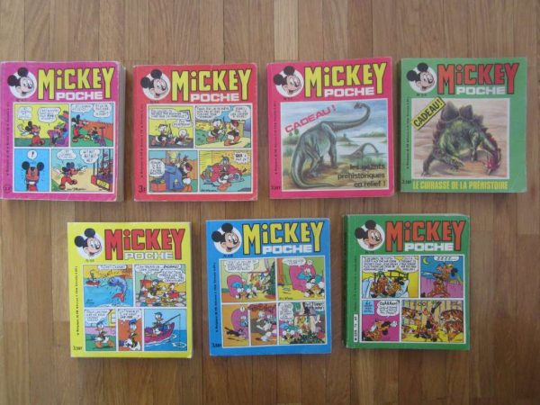 Lot de 7 BD Mickey poche, anciennes éditions 1977-80