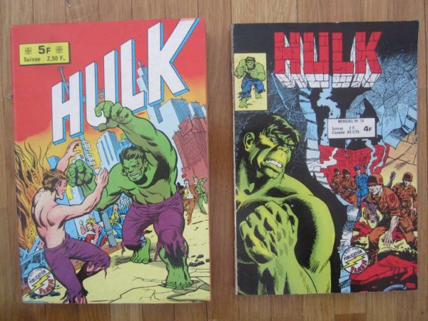 Lot de 2 comics HULK, anciennes éditions 1977-78