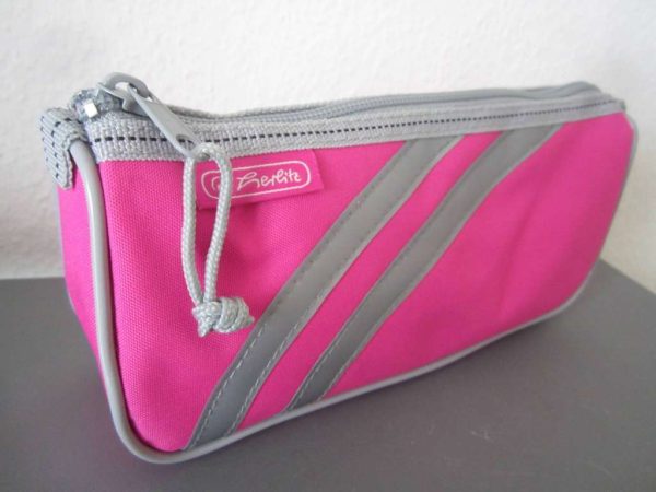 Trousse rose Herlitz environ 22 cm (neuve)