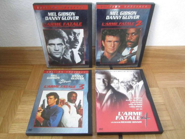 Lot de 4 DVD L'arme fatale 1 2 3 et 4 - Mel Gibson, Glover
