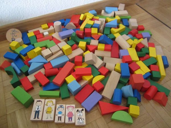 Lot + de 200 plots de construction en bois (selon photos)