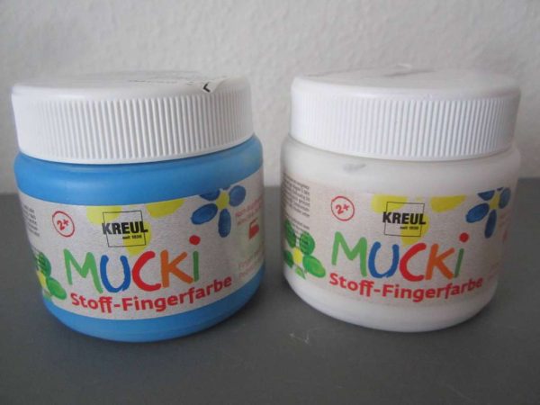 Lot de 2 pots de peinture au doigt pour textile MUCKI