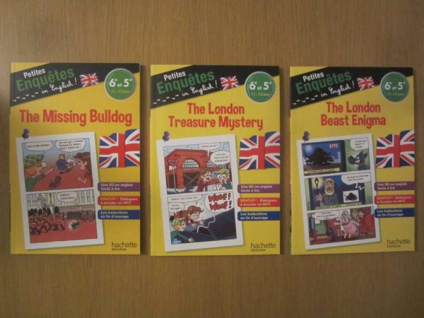 Lot de 3 livres (BD) Petites enquêtes in English 6e et 5e