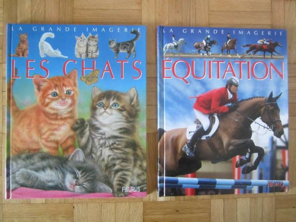 Lot de 2 livres La grande imagerie : Les chats & Equitation