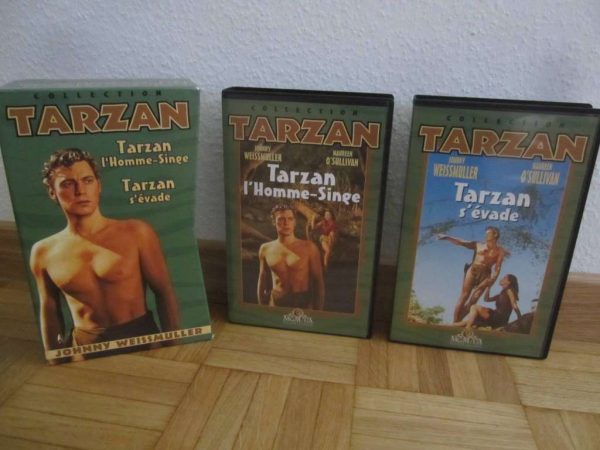 Coffret 2 K7 VHS Collection Tarzan - Johnny Weissmuller