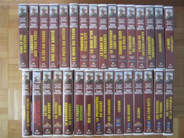 Collection 31 K7 vidéo VHS John Wayne, Editions Atlas