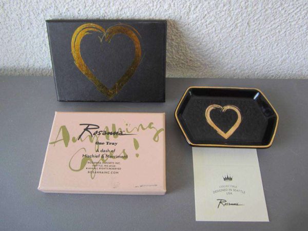 Petite coupelle avec coeur doré "Rosanna" (10.3 x 6.8 cm).