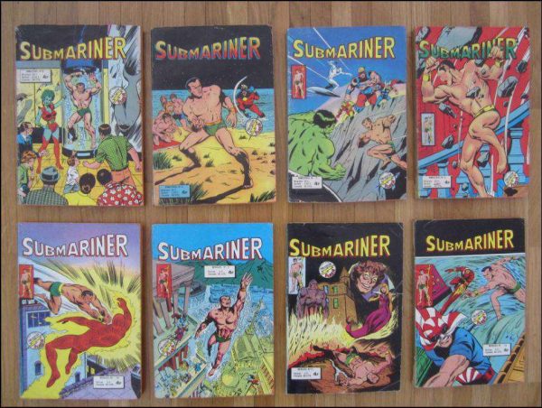 Lot de 8 comics SUBMARINER, anciennes éditions 1977-78.