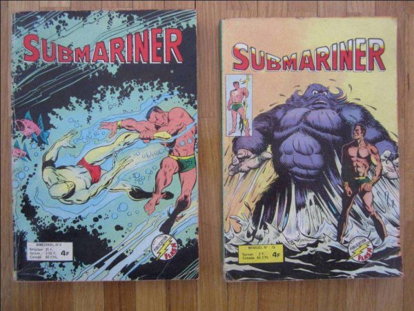 Lot de 2 comics SUBMARINER, anciennes éditions 1977-78.
