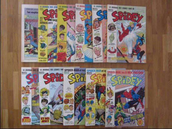 Lot de 11 comics Marvel SPIDEY, anciennes éditions 1979-81.
