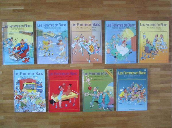 Lot de 9 BD Les Femmes en Blanc, anciennes éditions.