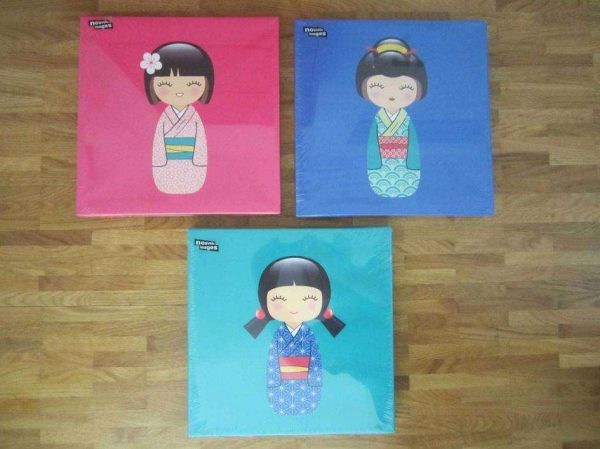 Lot de 3 toiles (30 x 30 cm) Nouvelles images, Ladyleia