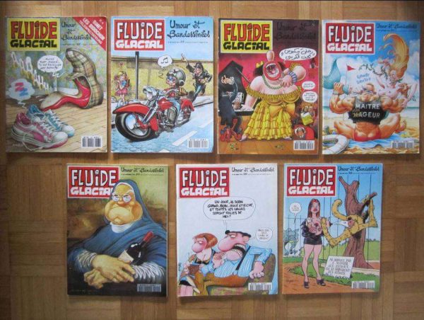 Lot de 7 magazines Fluide glacial : selon photos.