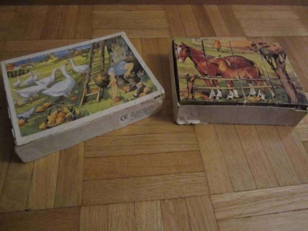 Jeu ancien puzzle cubes vintage : selon photos.