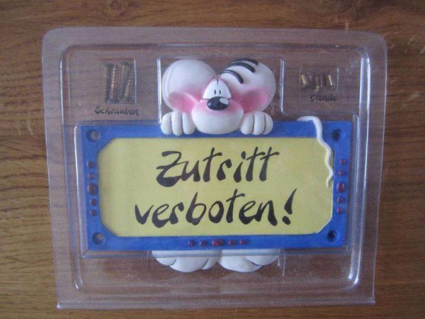 Petit panneau de porte "Zutritt verboten !" (neuf).