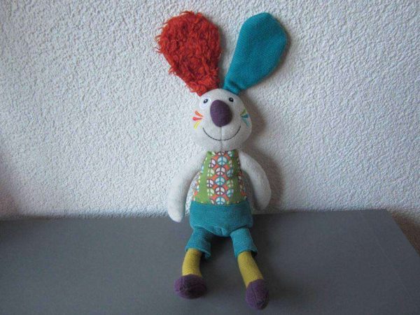 Doudou jeff le lapin "Ebulobo" (env. 28 cm) d'occasion