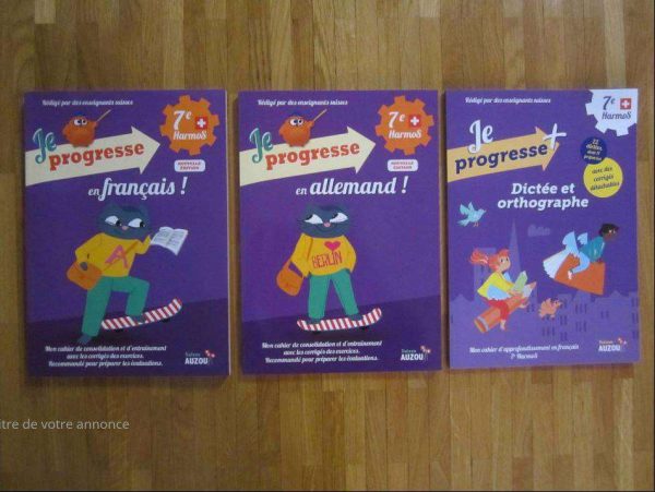 2 cahiers 7e Harmos "Je progresse"Suisse AUZOU (NEUFS)